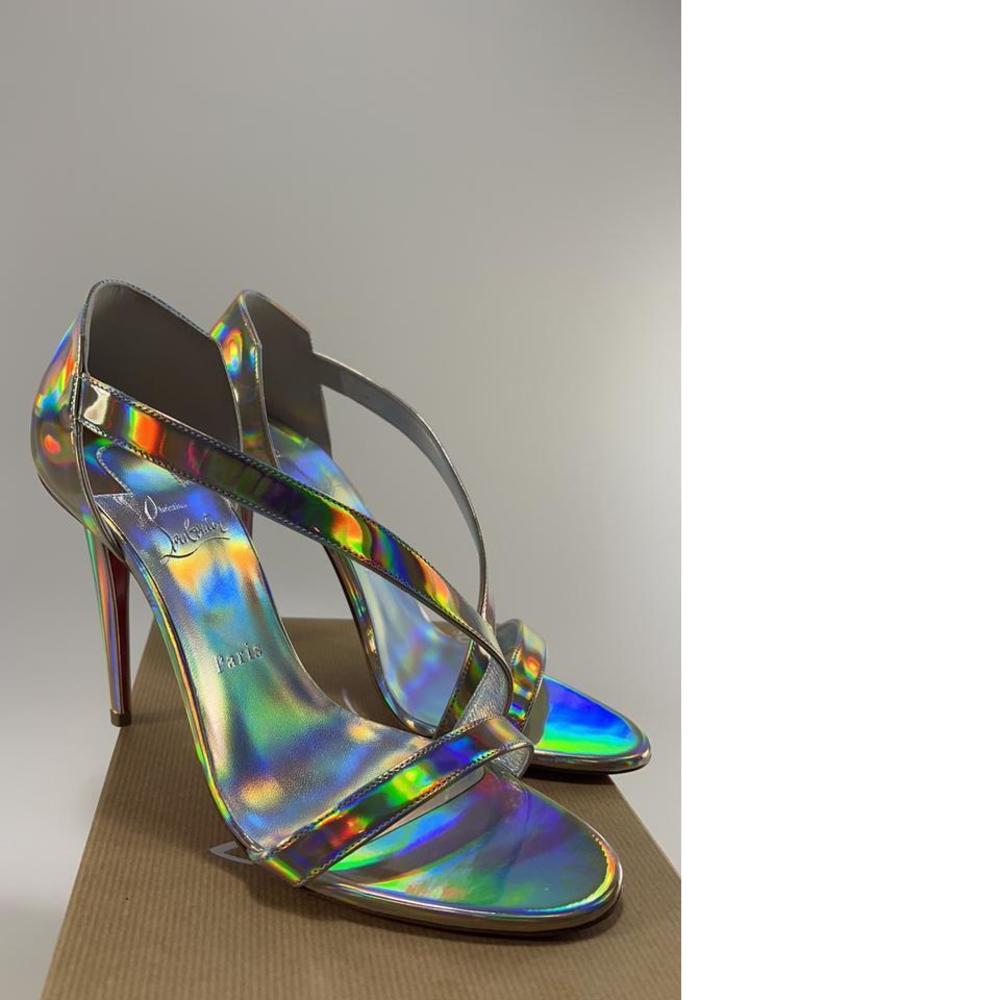 100mm Astridal Psychic AB Gold Holographic Iridescent Sandals E543